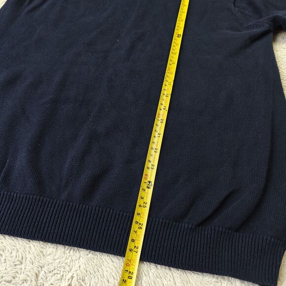 Eddie Bauer V-Neck Sweater Men's L Tall Blue 100% Supima Cotton Made in UK - Picture 4 of 4